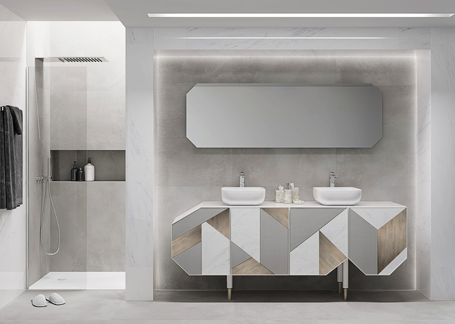 Exclusive, high end vanity unit in unique modern contemporary design.